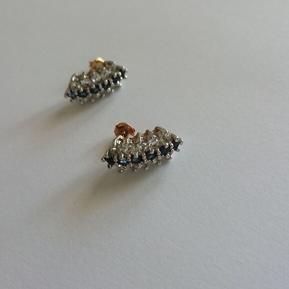 UO Cluster blue and crystal earrings - Picture 2 of 4